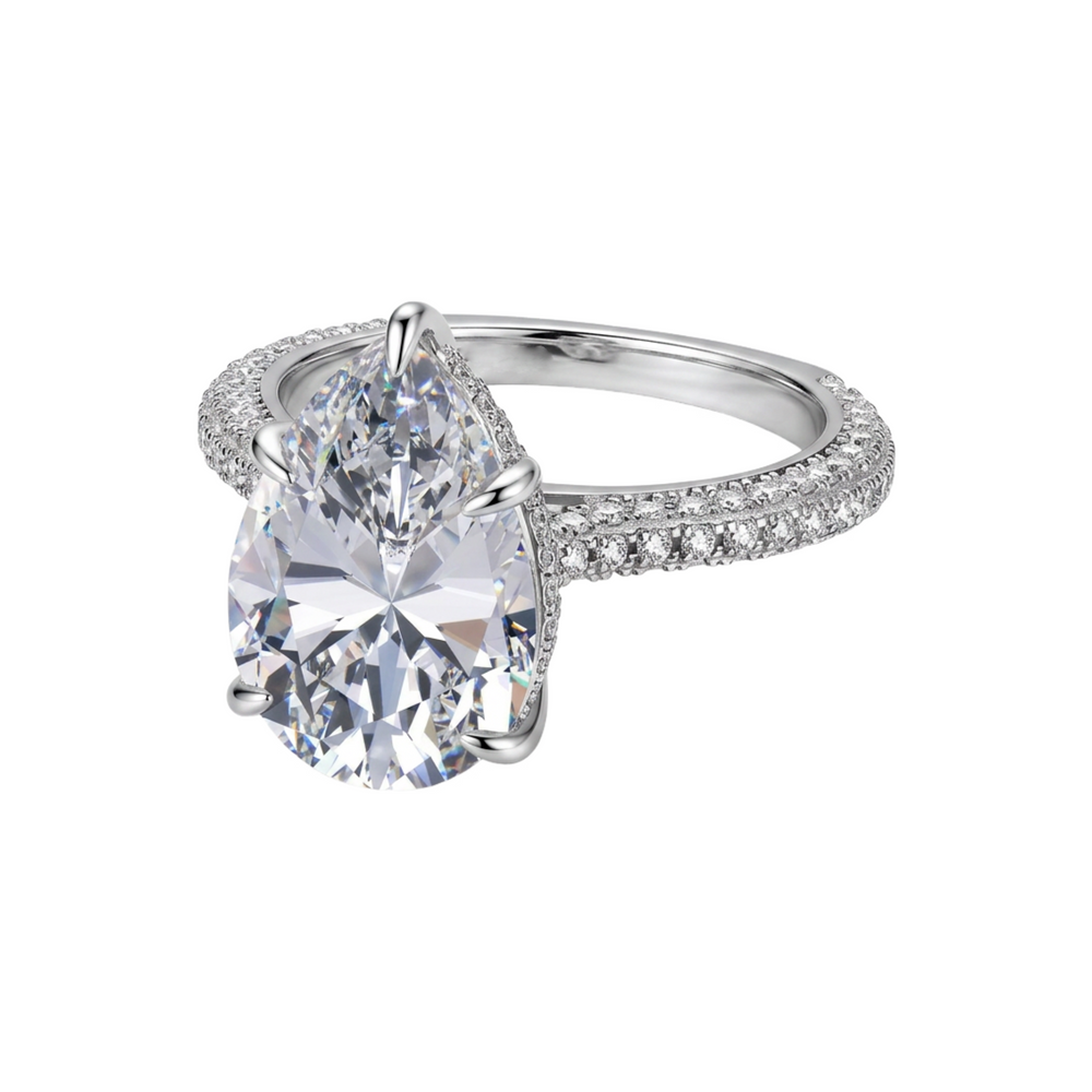 Siglindea White Teardrop Ring