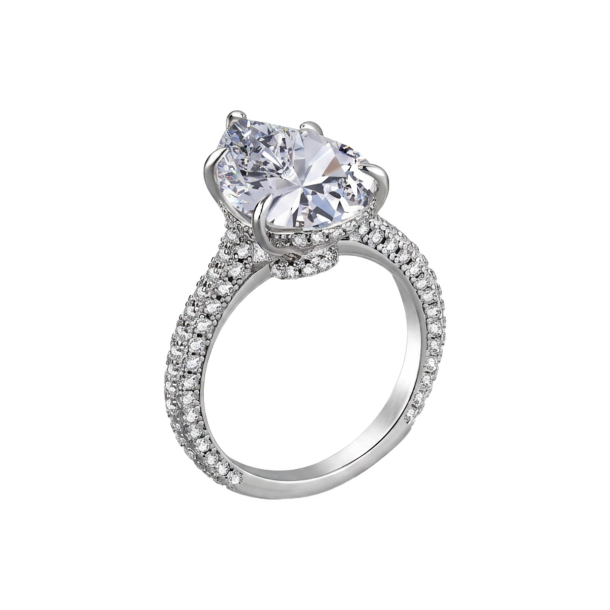 Siglindea White Teardrop Ring