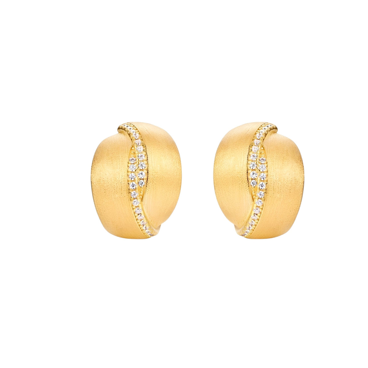 Sigrid 14K Gold Curved Pillow Stud Earrings