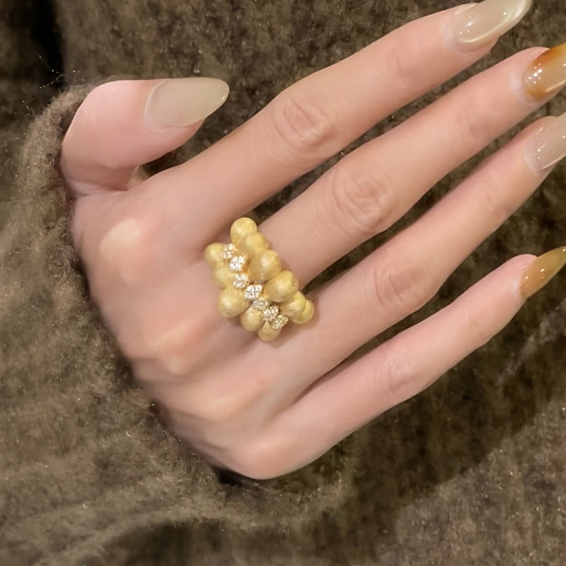 Silvia 14K Gold Coffee Bean Ring
