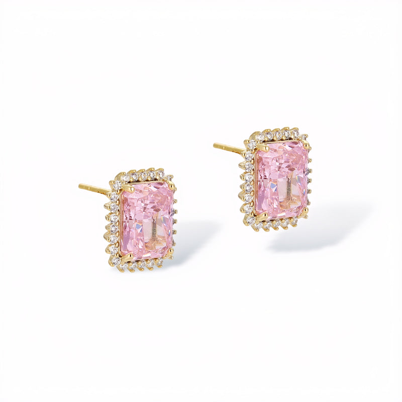 Simone Square 14K Gold Stud Earrings