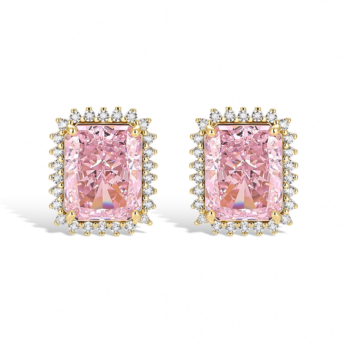Simone Square 14K Gold Stud Earrings