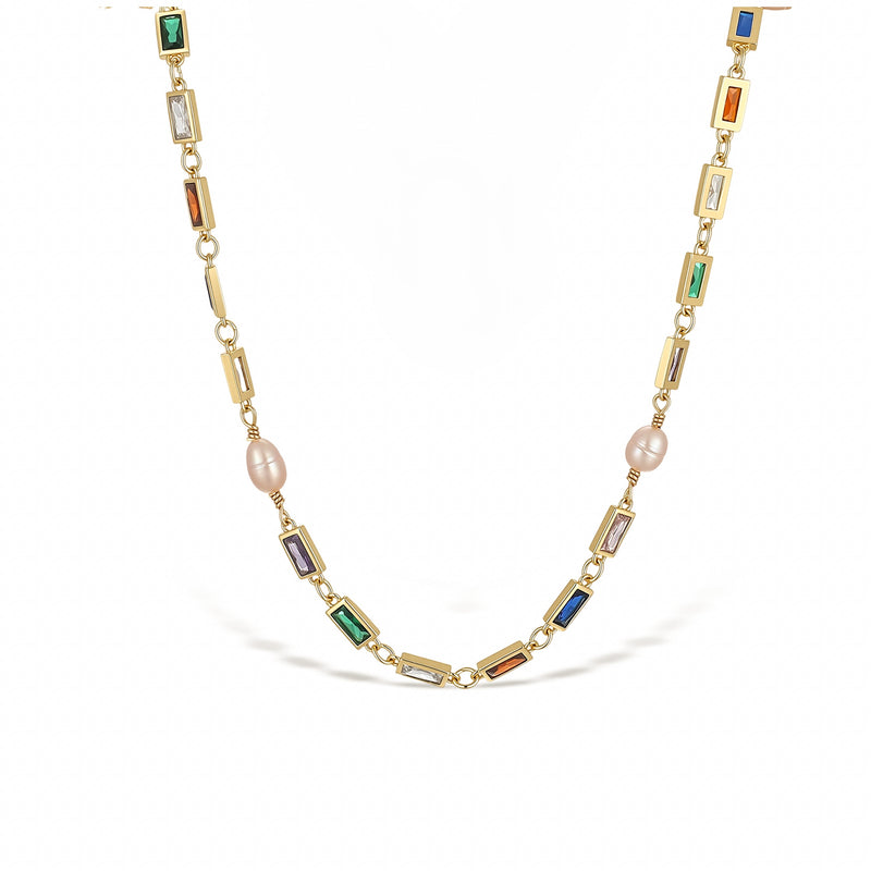 Sincérité Baroque Pearl Gemstones Necklace