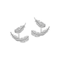 Solène White Feather Earrings