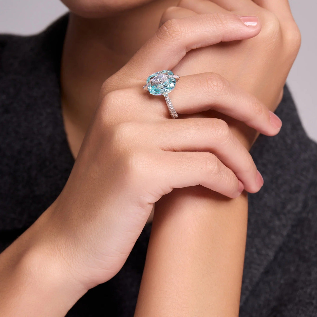 Sonja Blue Cushion Ring
