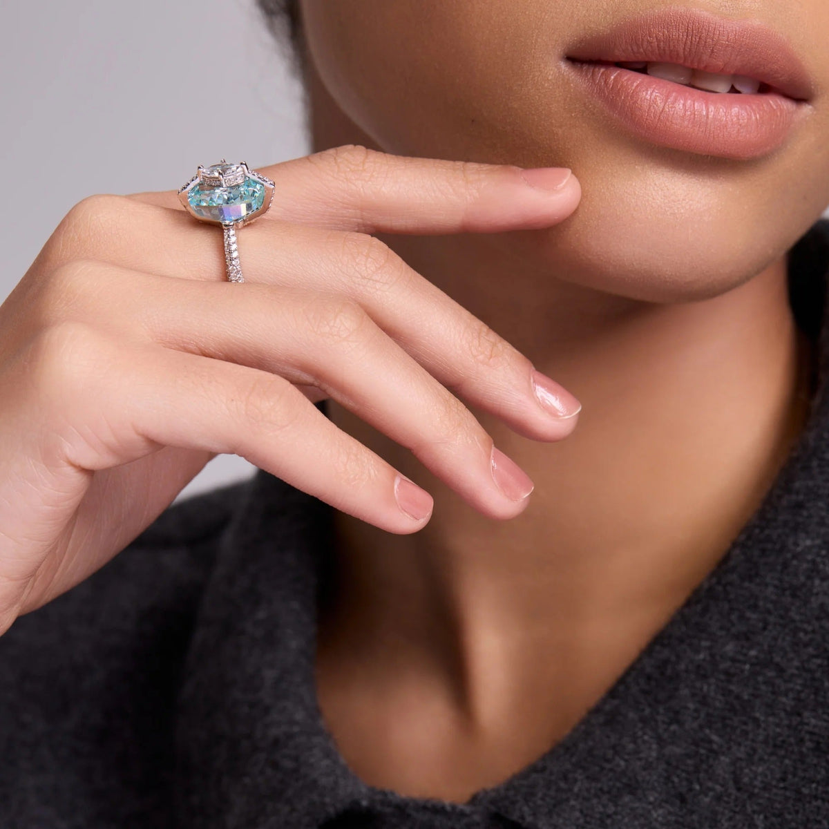 Sonja Blue Cushion Ring