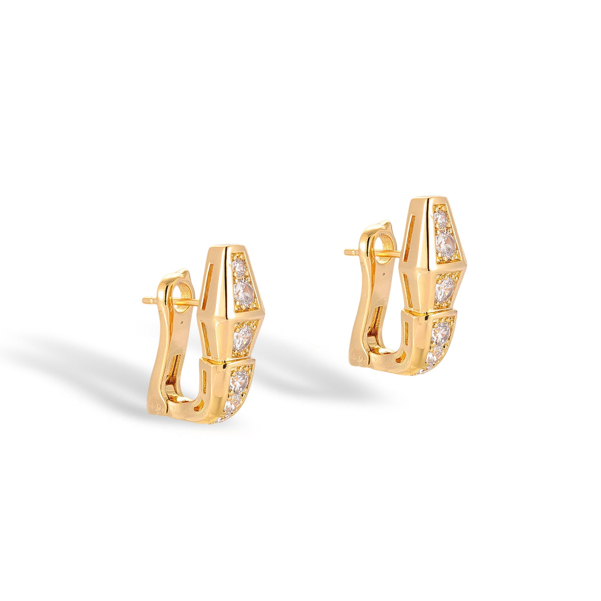 Stefanie 14K Gold Snake Earrings