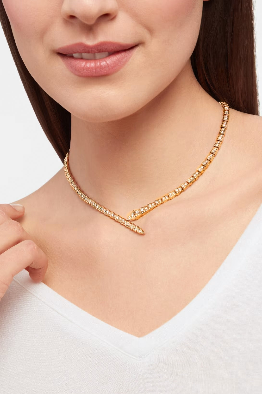 Stefanie 14K Gold Snake Necklace