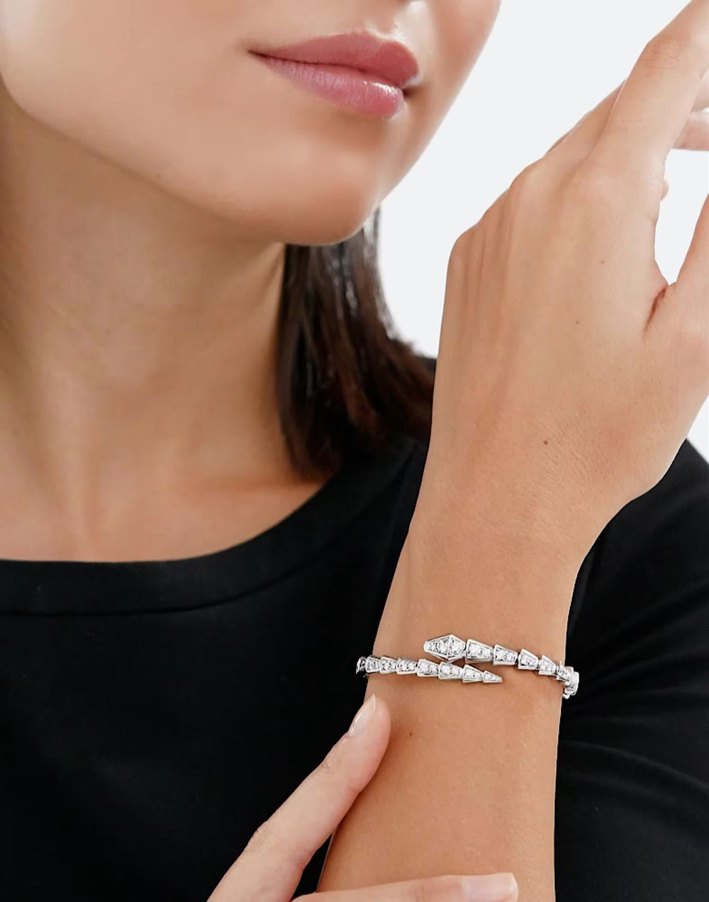 Stefanie 14K Gold Snake Open Bangle