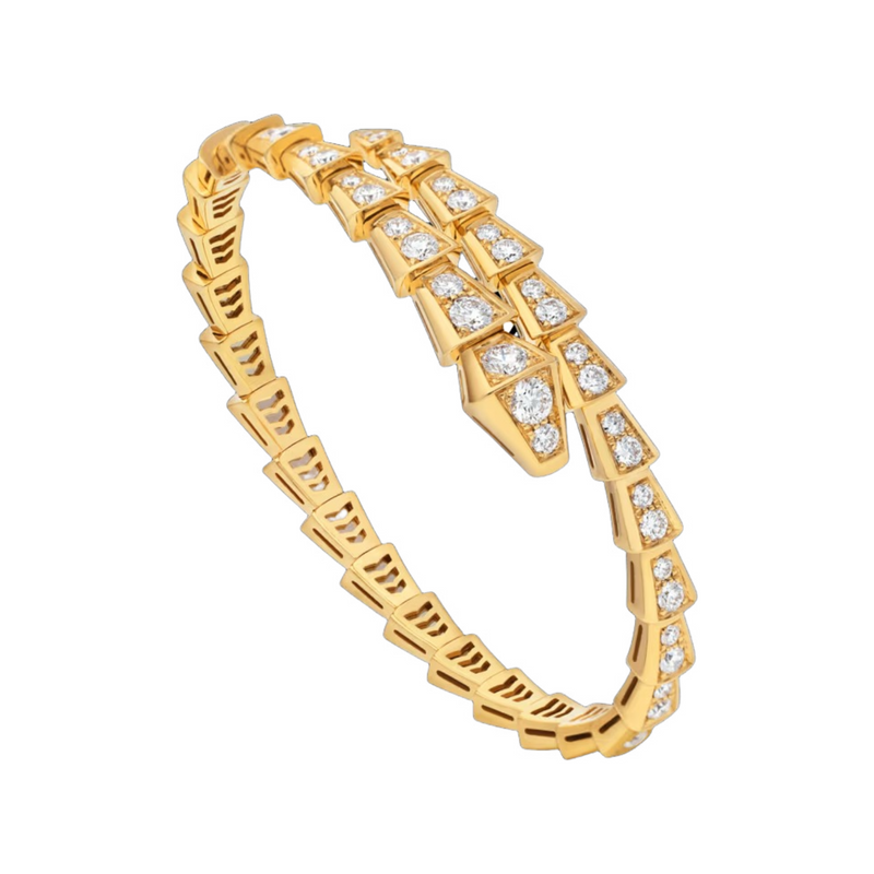 Stefanie 14K Gold Snake Open Bangle