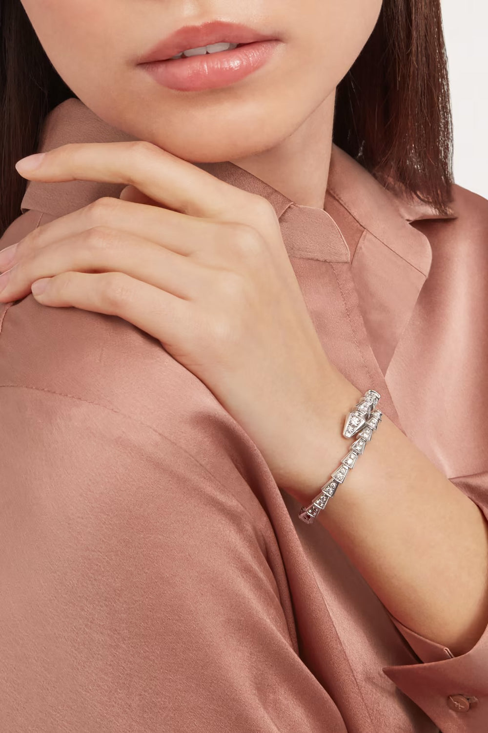 Stefanie 14K Gold Snake Open Bangle