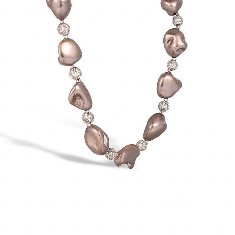 Steffi Gray Baroque Pearl Necklace