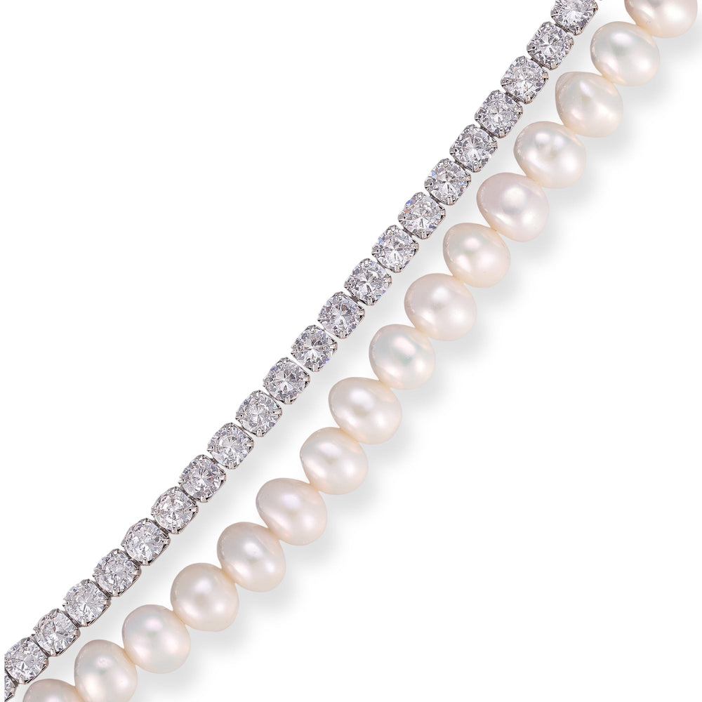 Sunwina White Pearl Double Layer Bracelet