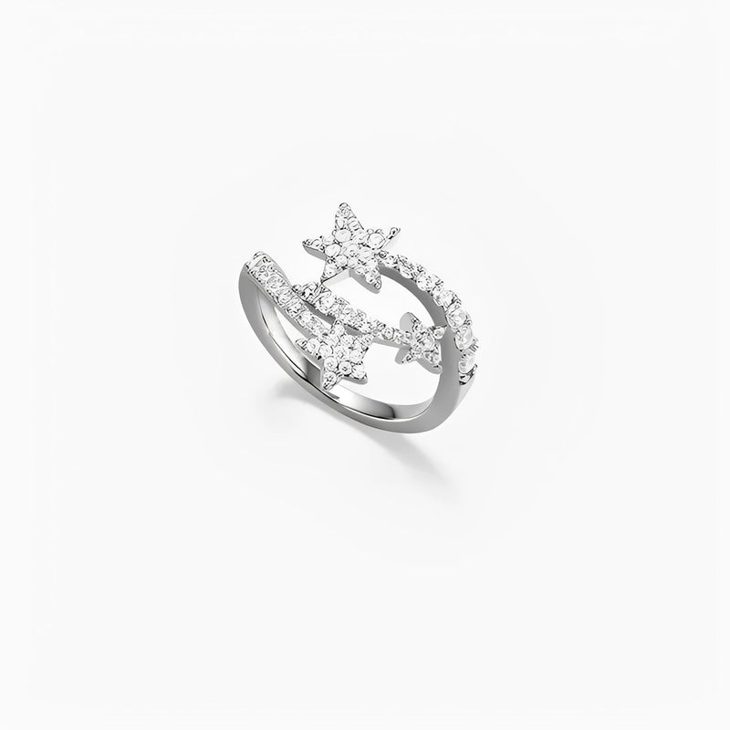Superposé White Star Open Ring