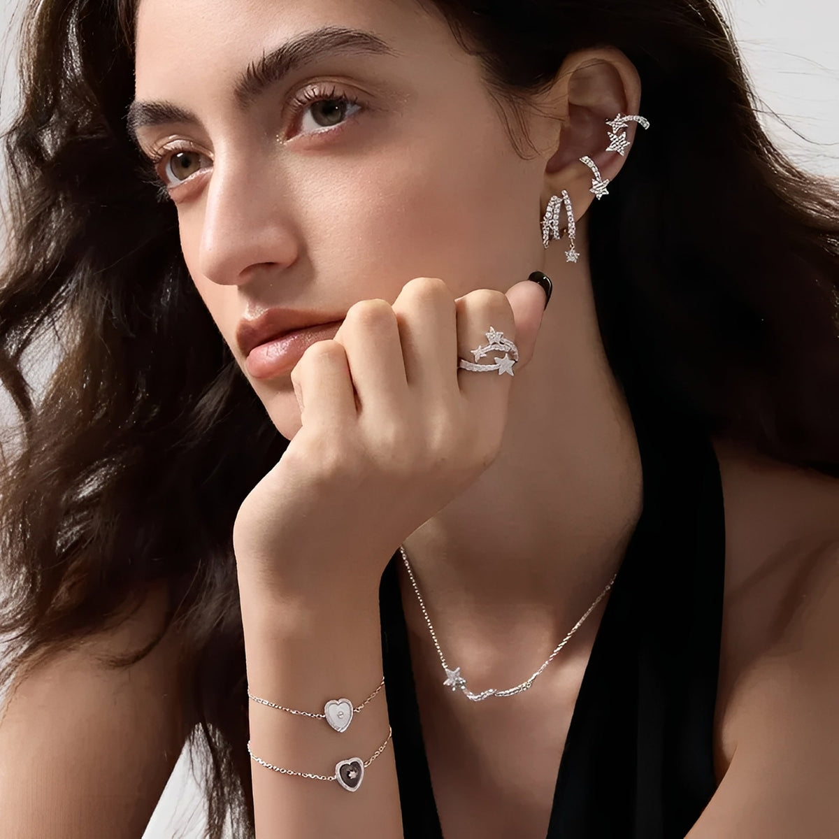Superposé White Star Open Ring