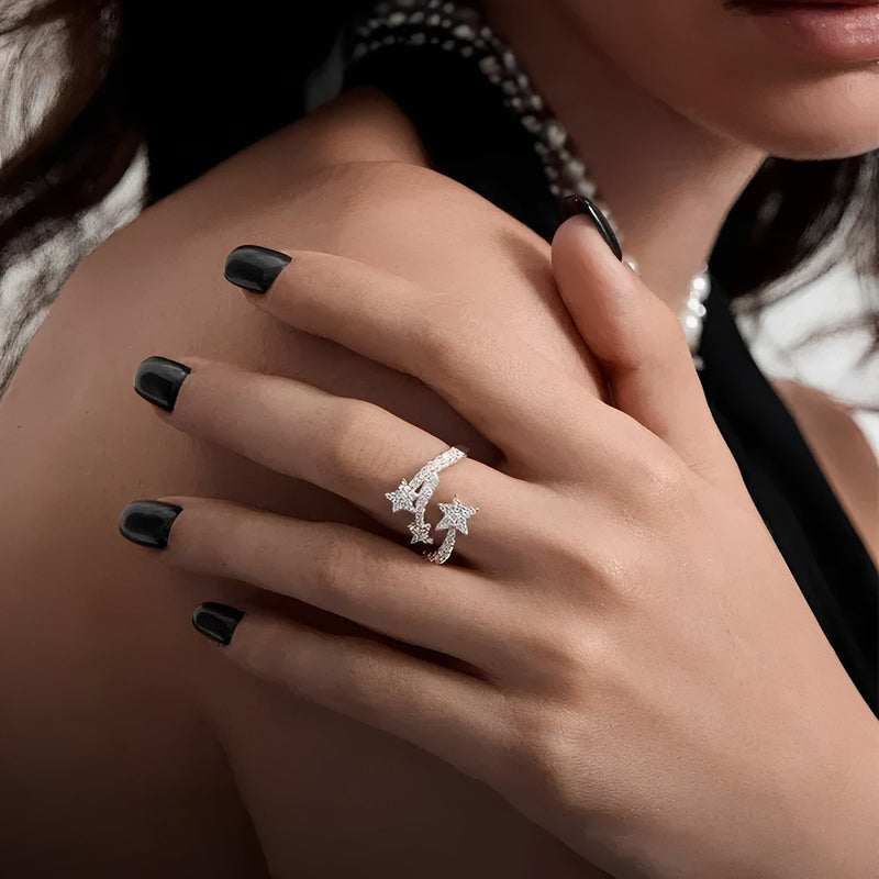 Superposé White Star Open Ring