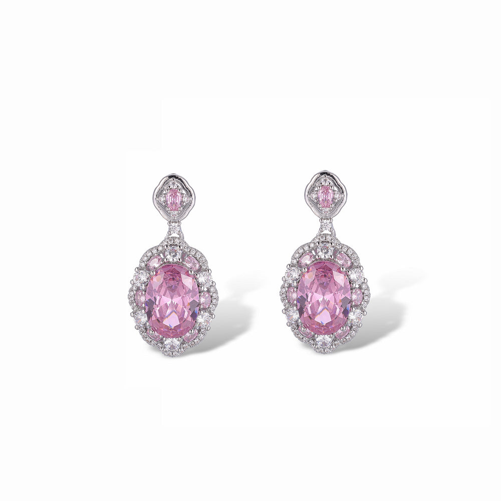 Susanne Pink Oval Earrings