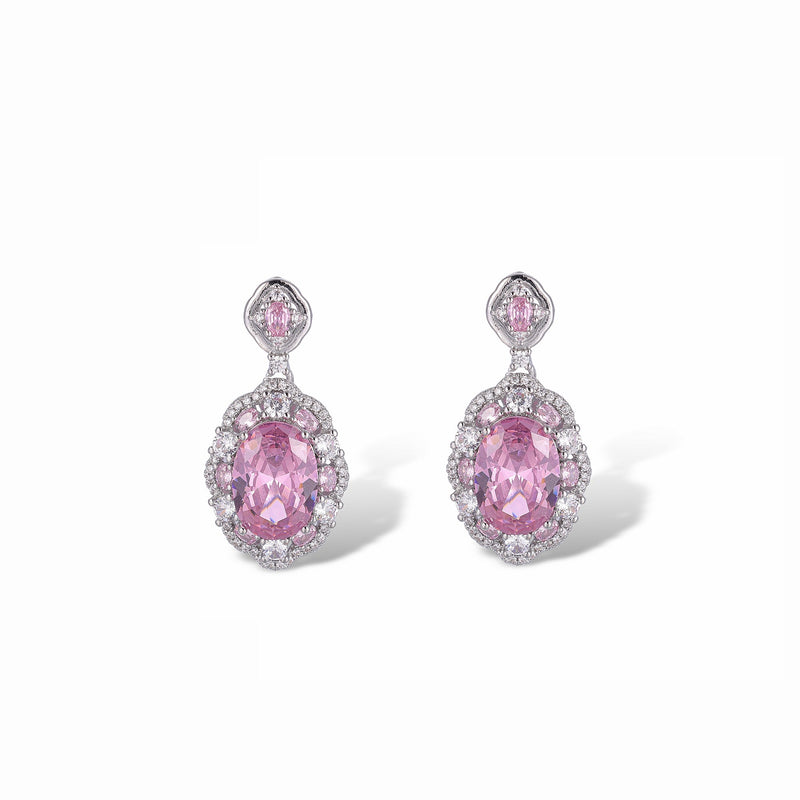 Susanne Pink Oval Earrings