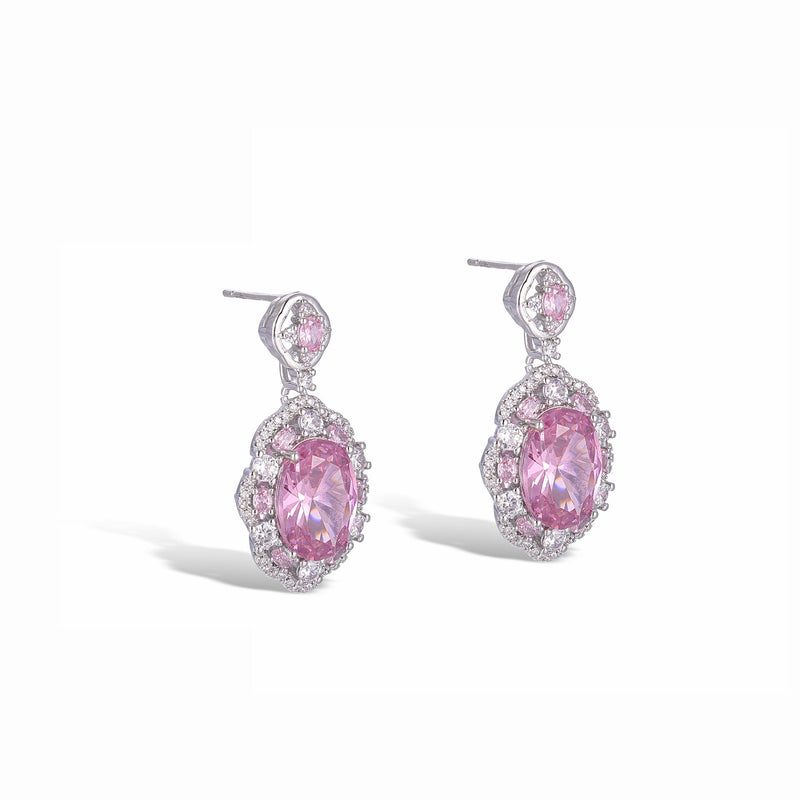 Susanne Pink Oval Earrings