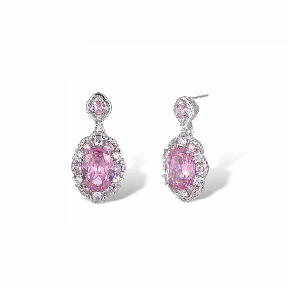 Susanne Pink Oval Earrings