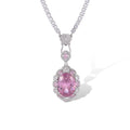 Susanne Pink Oval Pendant Necklace