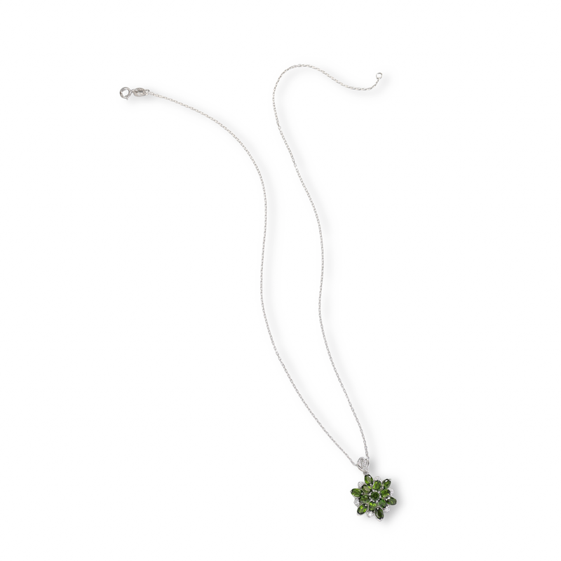 Sylvestre Green Floral Pendent Necklace