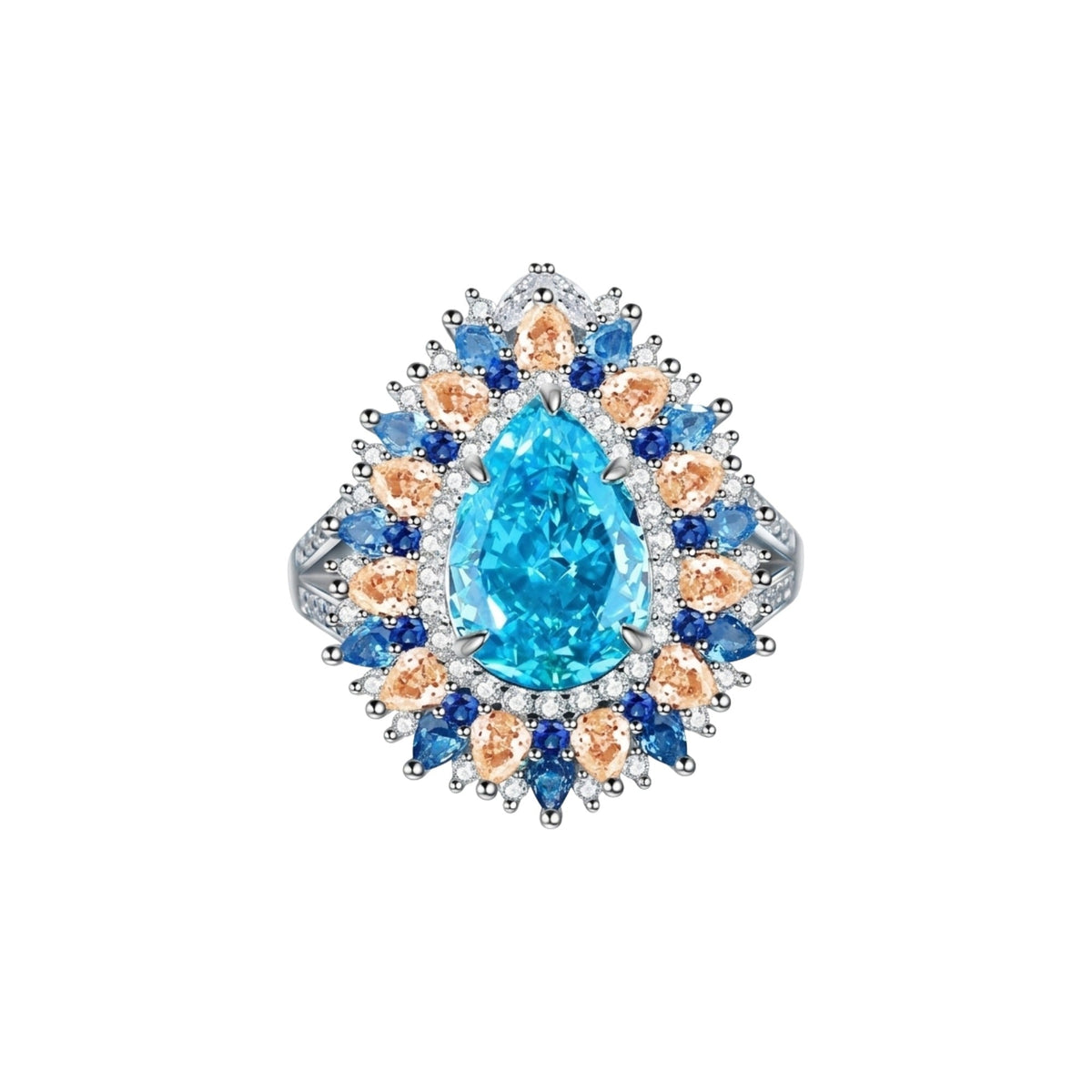 Tamara Multicolor Teardrop Open Ring