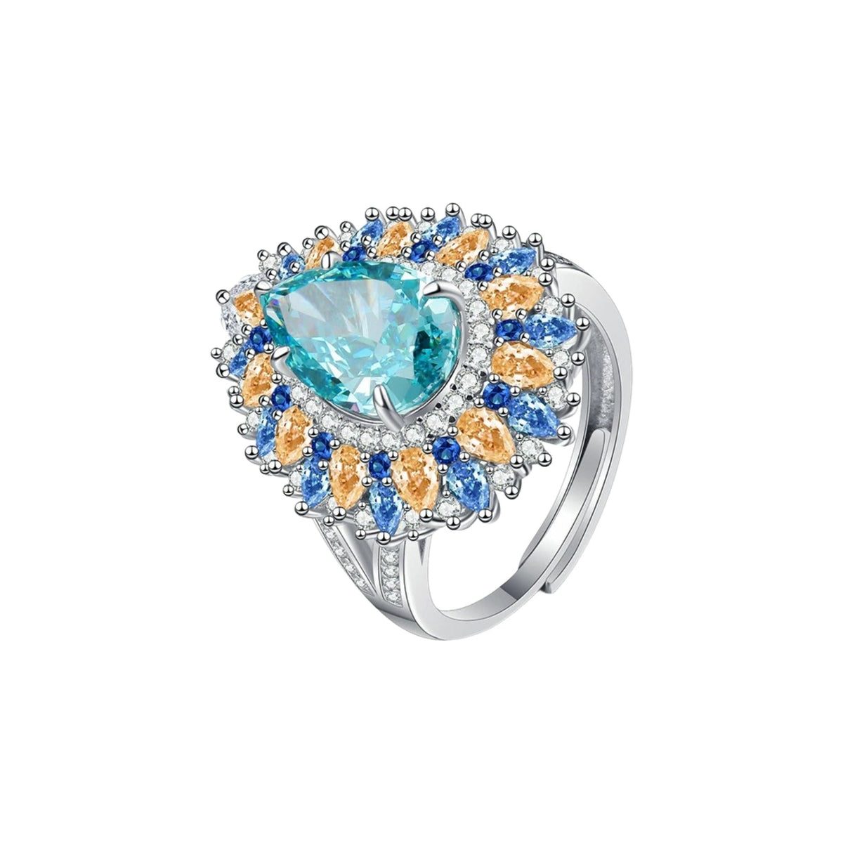 Tamara Multicolor Teardrop Open Ring