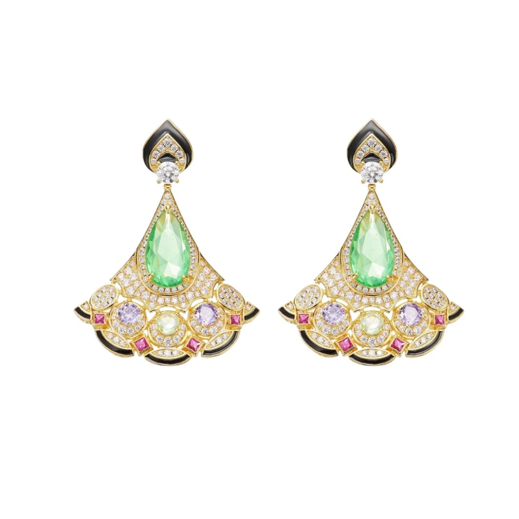 Tanja Multicolor Fan Earrings
