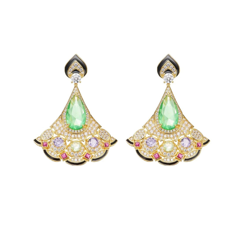 Tanja Multicolor Fan Earrings