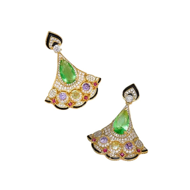 Tanja Multicolor Fan Earrings