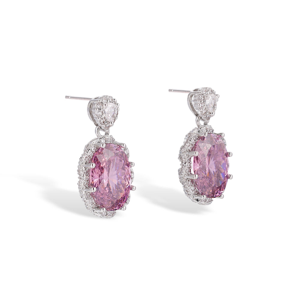Theodlind Pink Oval Earrings