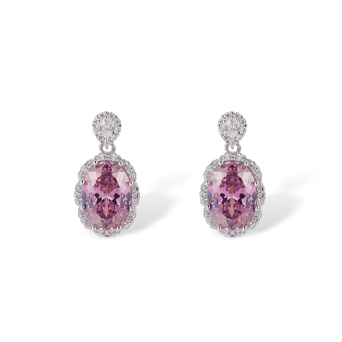 Theodlind Pink Oval Earrings