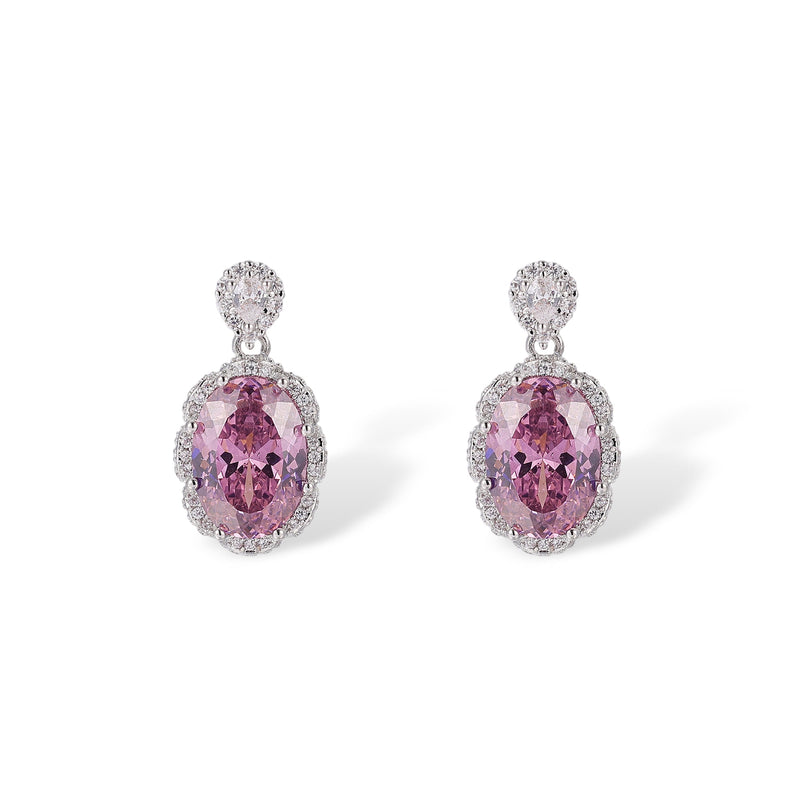 Theodlind Pink Oval Earrings