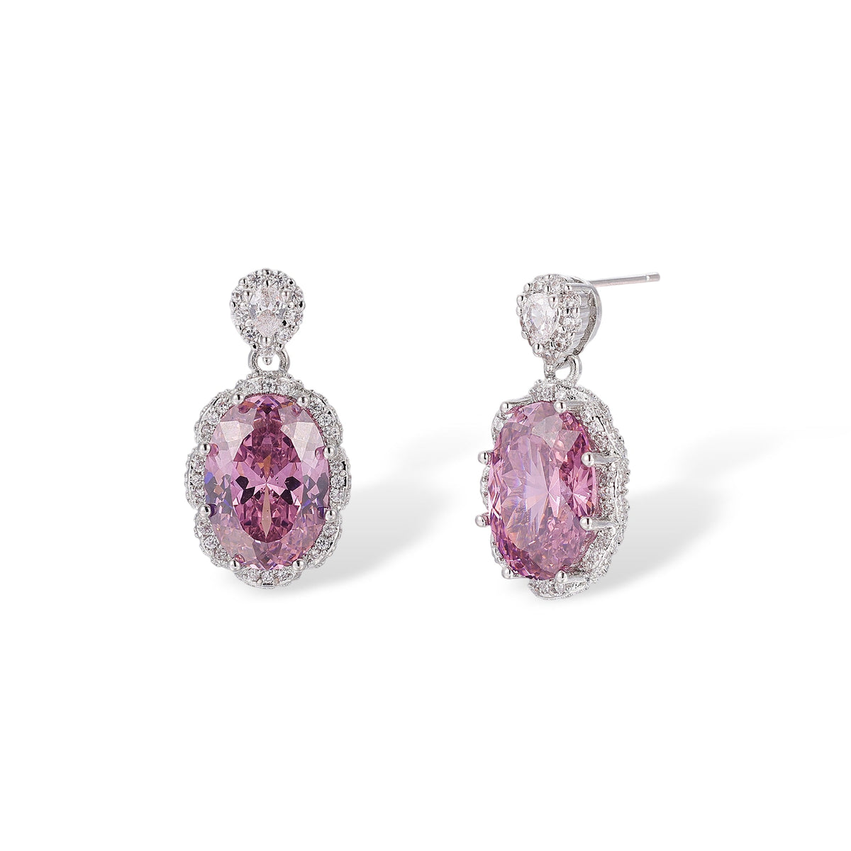 Theodlind Pink Oval Earrings