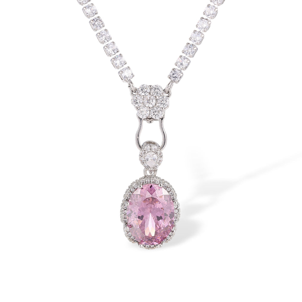 Theodlind Pink Oval Necklace