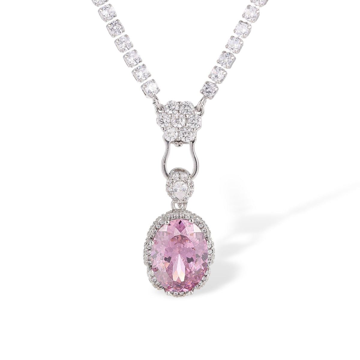 Theodlind Pink Oval Necklace