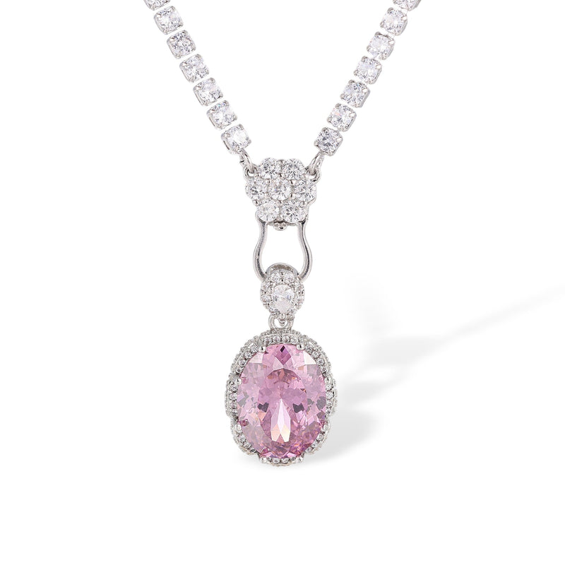 Theodlind Pink Oval Necklace