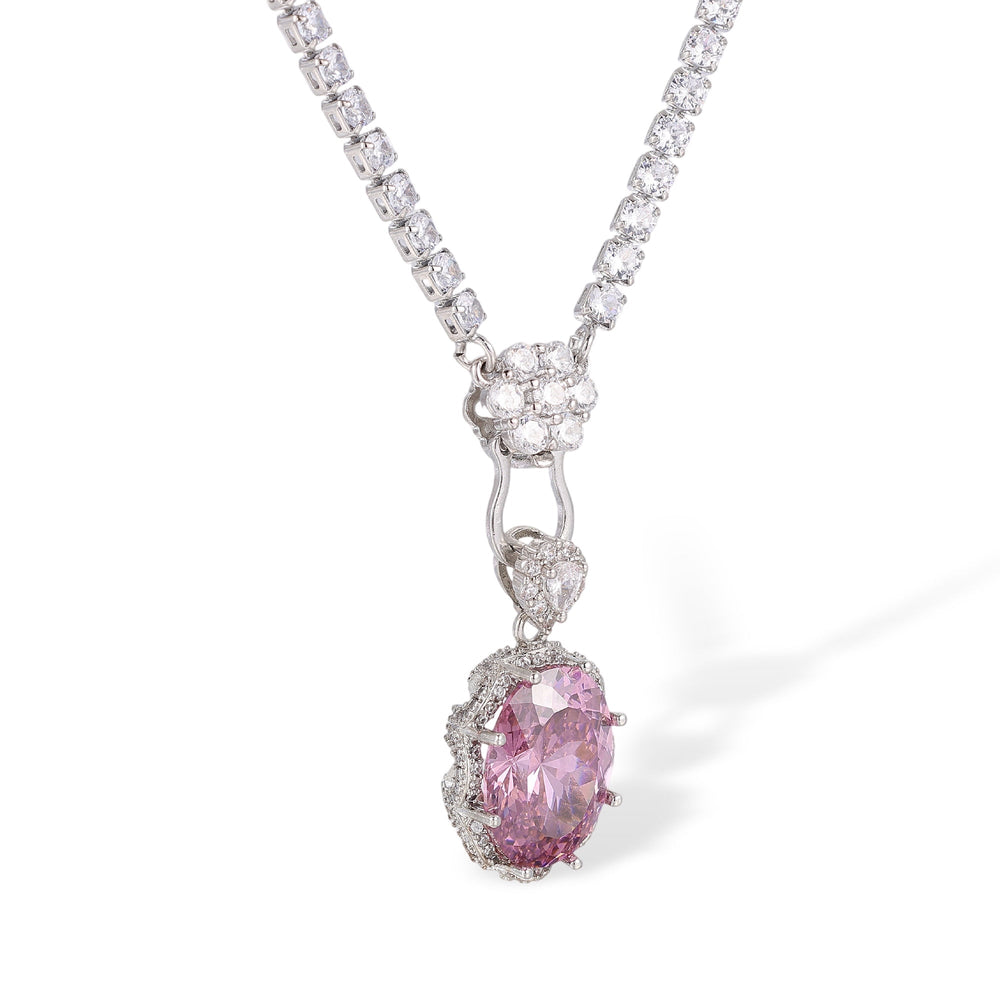 Theodlind Pink Oval Necklace