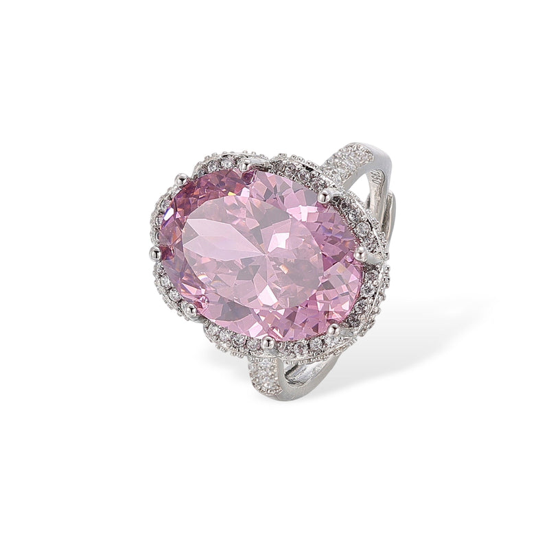 Theodlind Pink Oval Open Ring