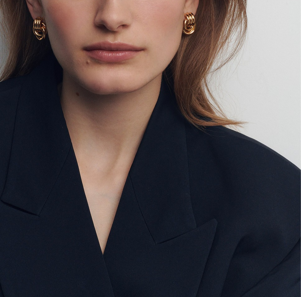Theodrun 18K Gold Mini Circle Earrings
