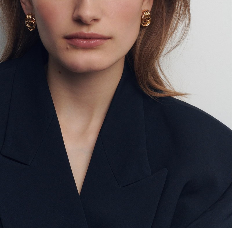 Theodrun 18K Gold Mini Circle Earrings