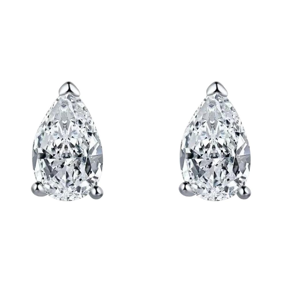 Theowina White Teardrop Stud Earrings