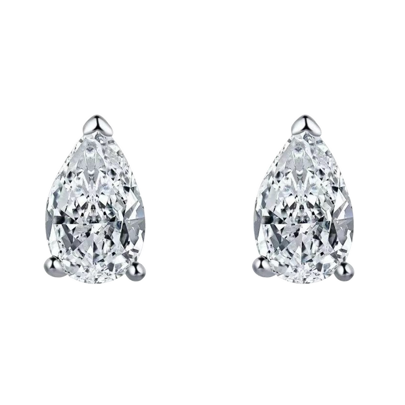 Theowina White Teardrop Stud Earrings