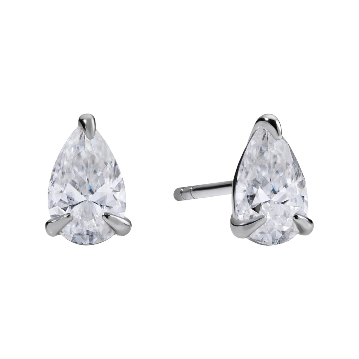 Theowina White Teardrop Stud Earrings