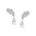 Thérèse White Feather Crystal Earrings
