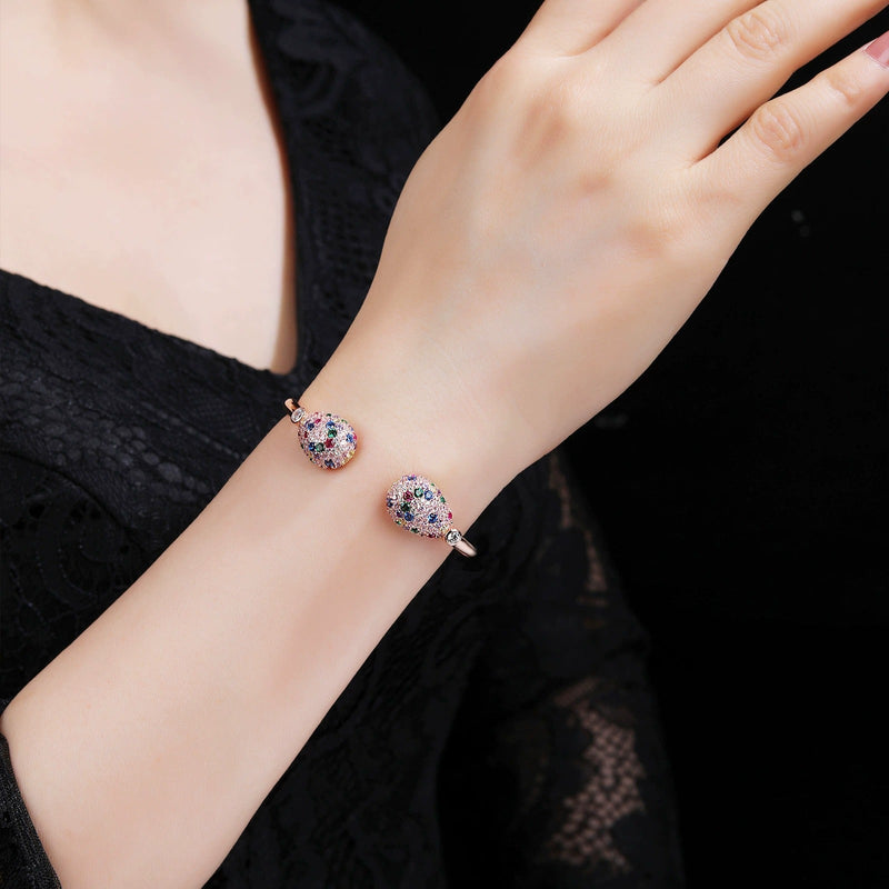 Tina Multicolor Teardrop Open Bangle