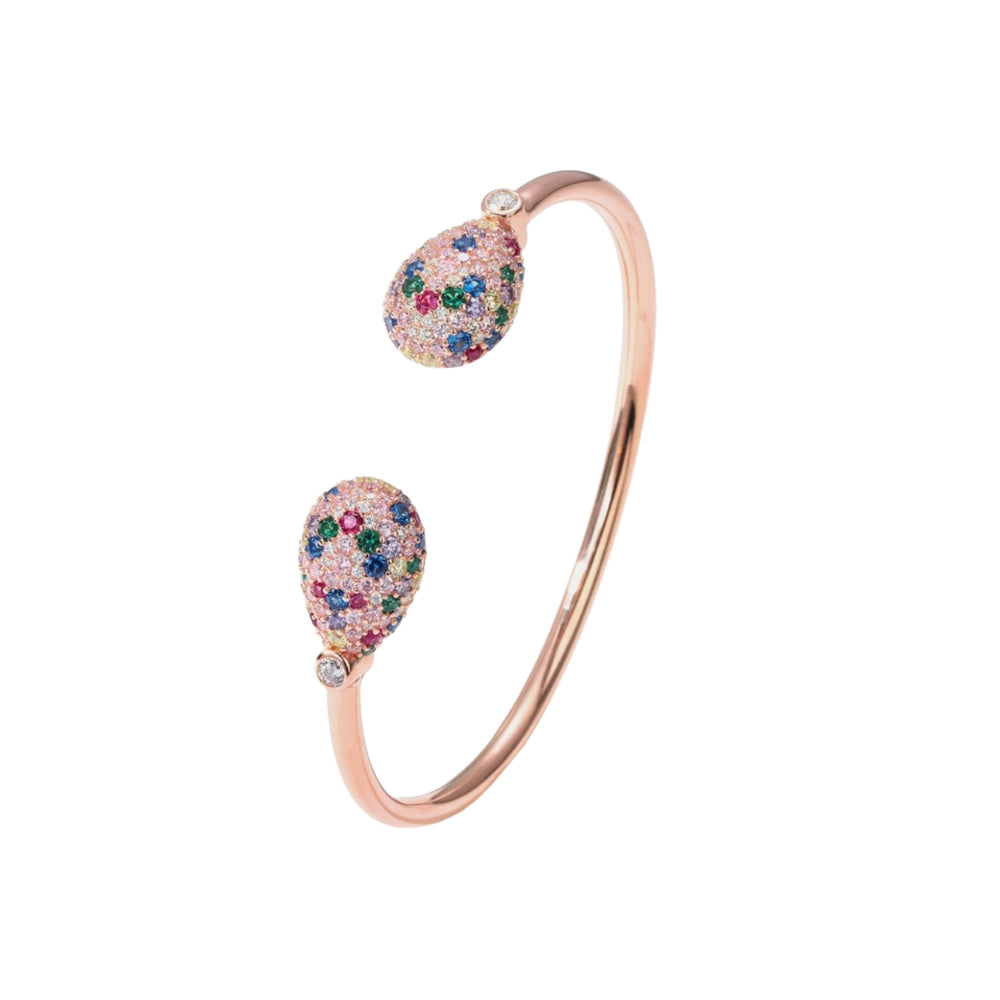 Tina Multicolor Teardrop Open Bangle