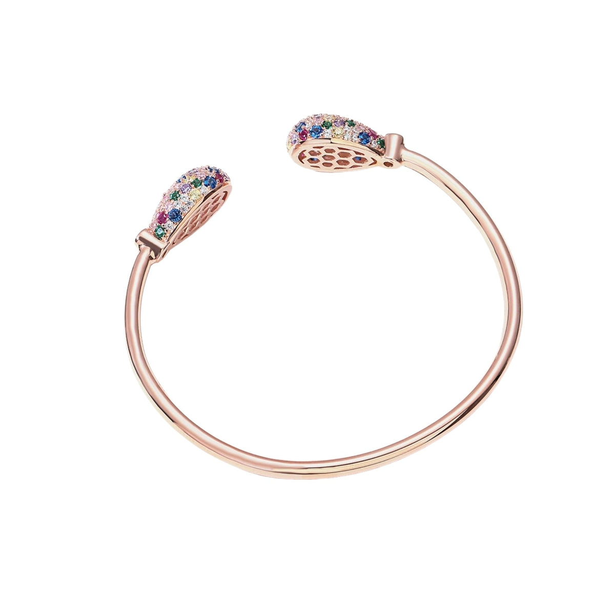 Tina Multicolor Teardrop Open Bangle