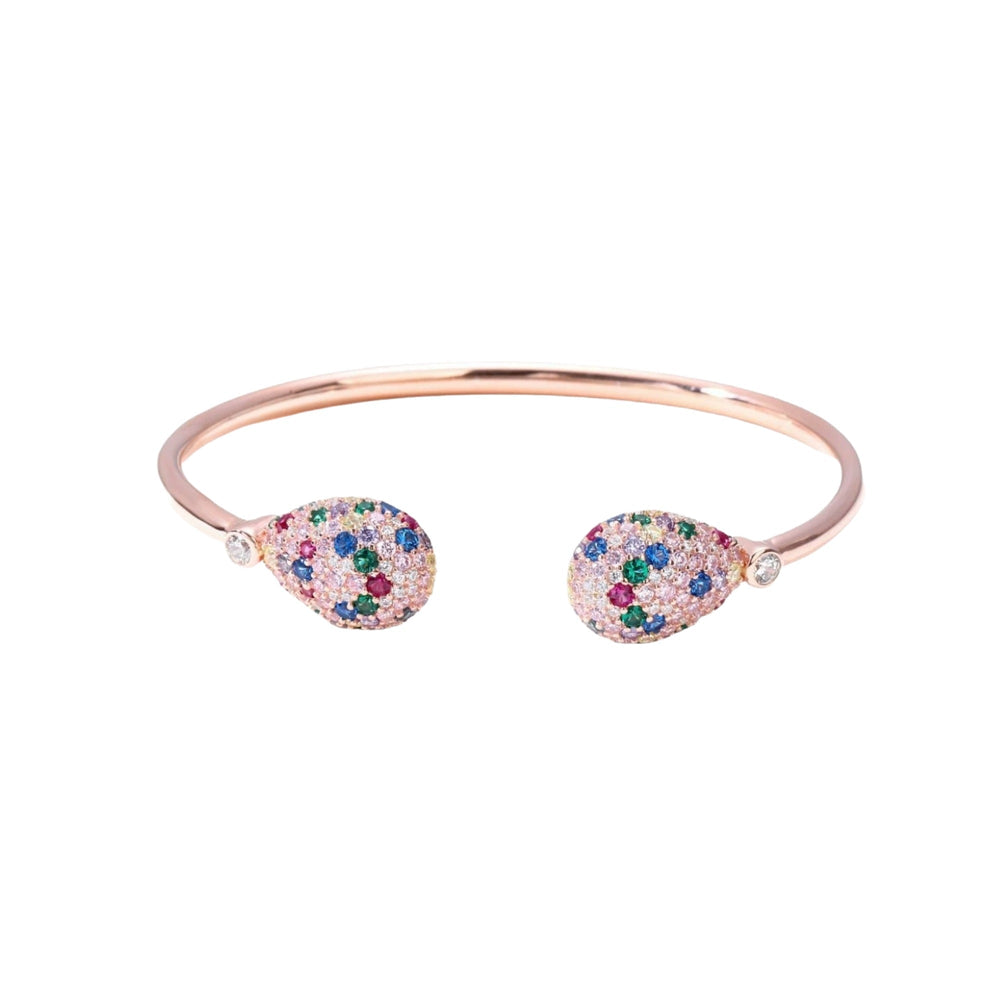 Tina Multicolor Teardrop Open Bangle